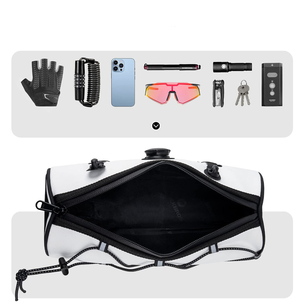 Rockbros TL002 ROAD TO SKY 1.5L Waterproof Handlebar Bike Bag - White