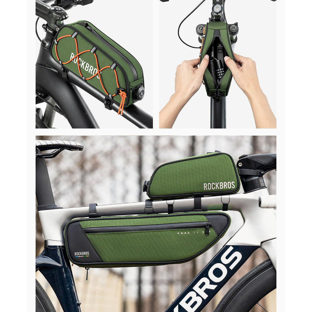Rockbros TL004 ROAD TO SKY 0.7 l waterproof frame bag - green