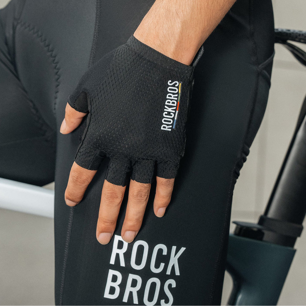 Rockbros TLS004 ROAD TO SKY Kort støddæmpende cykelhandsker L - sort