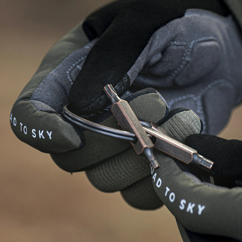 Rockbros VK-ARCO3 ROAD TO SKY Multitool 6-i-1 nøglering - Brun