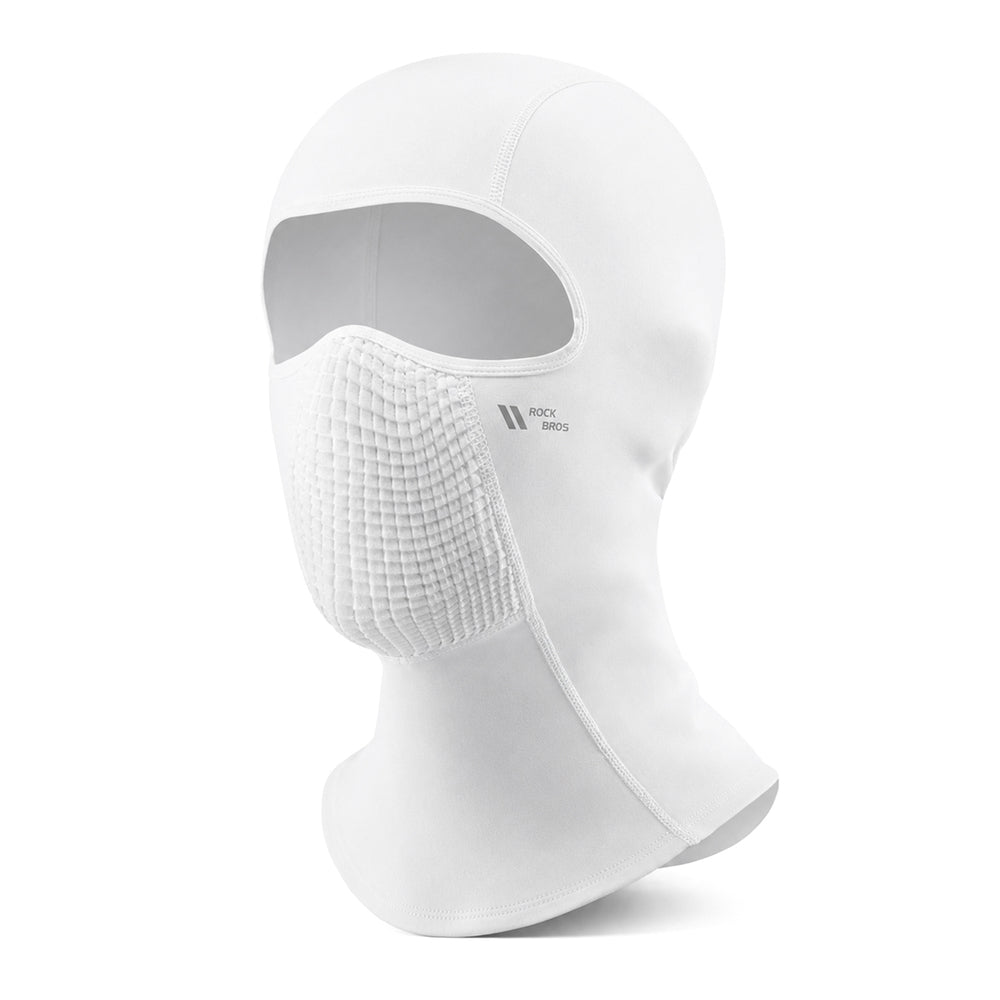 Rockbros LF25699 fleece cycling balaclava - white