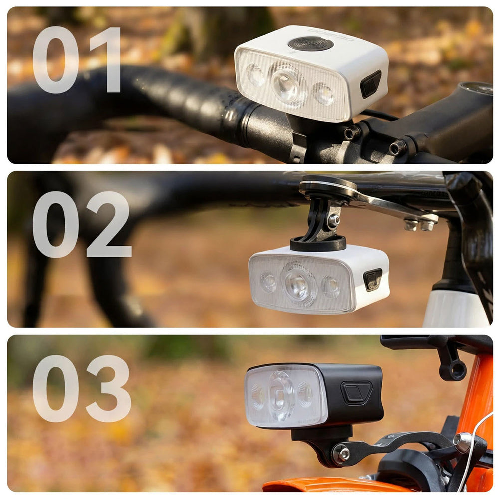 Rockbros QC1200 Front Bike Light 1200lm USB-C - White
