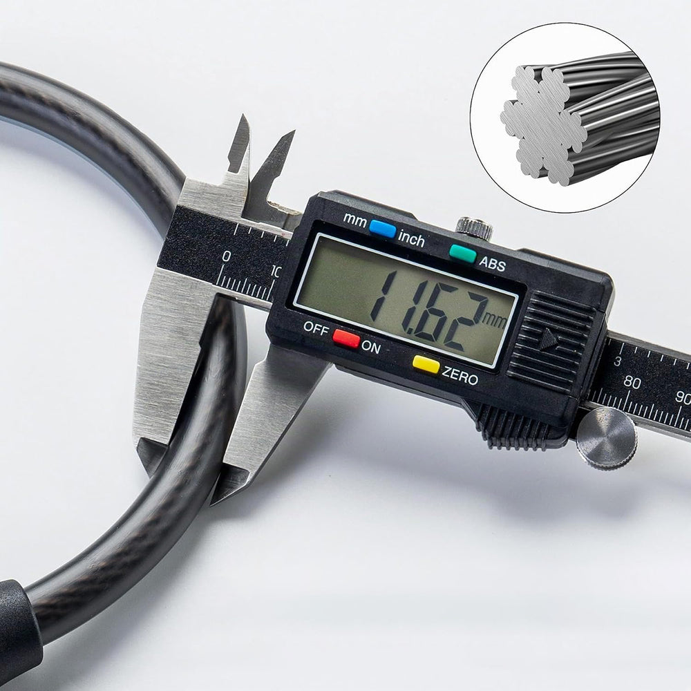 Rockbros 87639-4 bicycle lock with code and steel cable - black