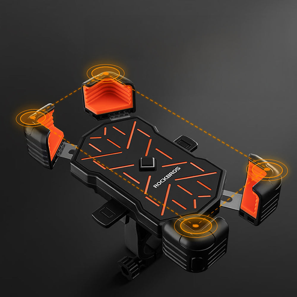 Rockbros HW-117 Handlebar Clamp Phone Holder - Black and Orange