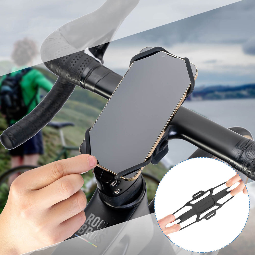 Rockbros 250015001 silicone clamp phone holder - black