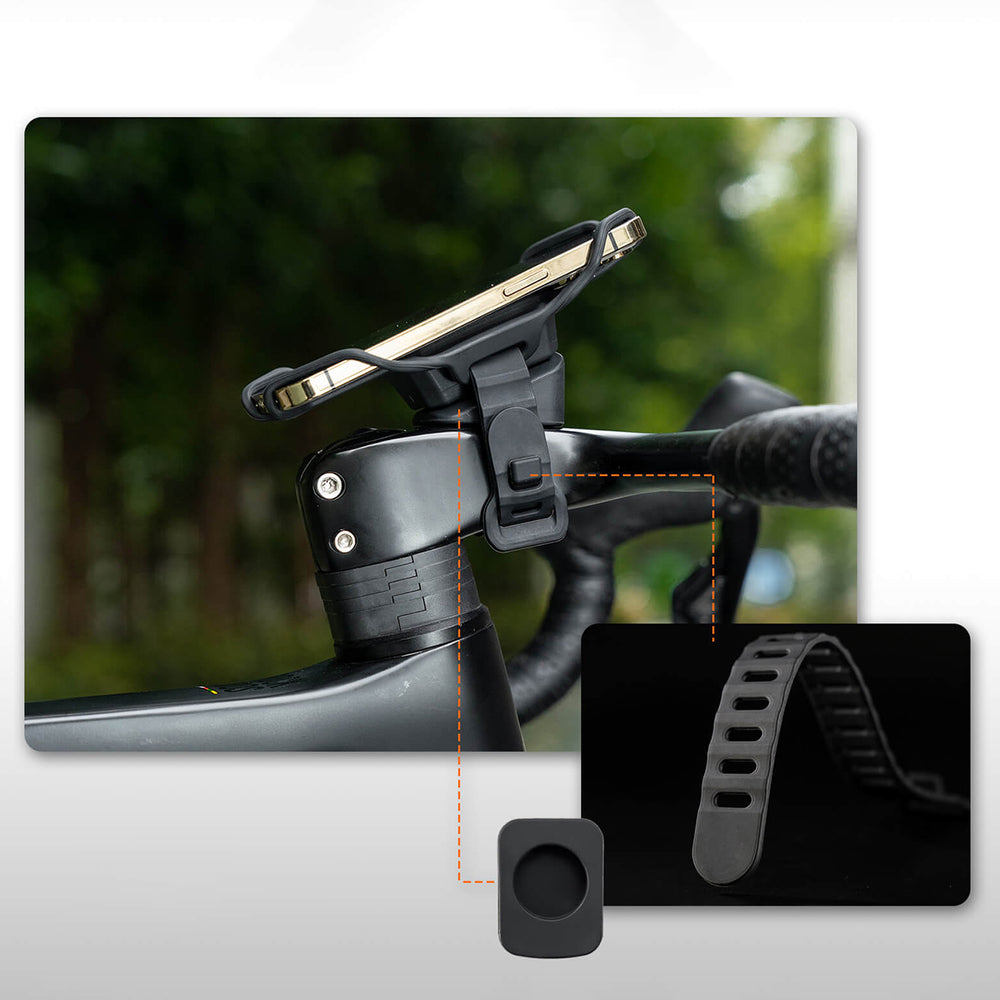 Rockbros 250015001 silicone clamp phone holder - black