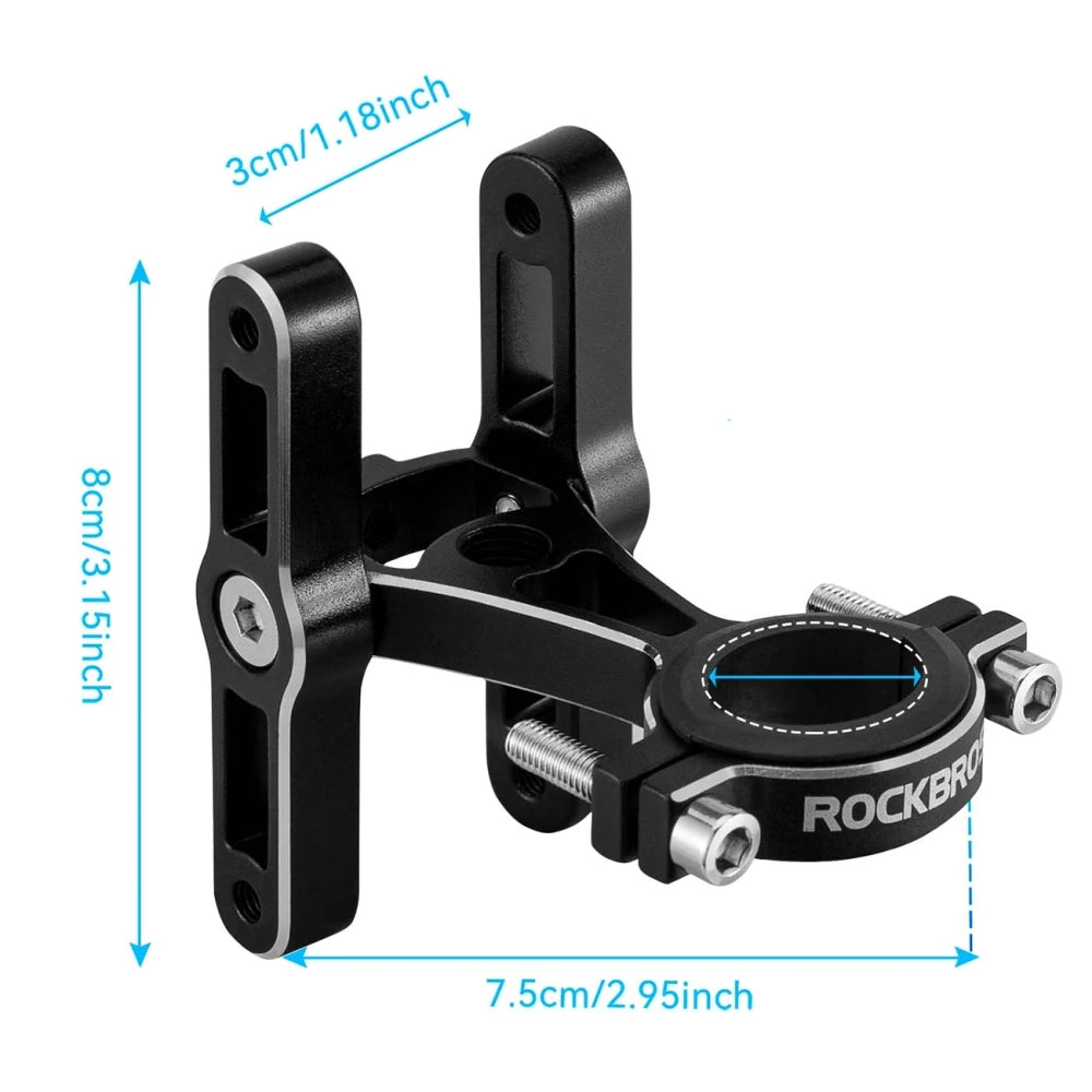 Rockbros KS-415 Aluminum Adjustable Bottle Cage Adapter - Black