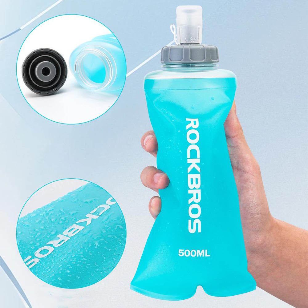 Rockbros 35210027001 soft flask running water bottle 500 ml - light blue