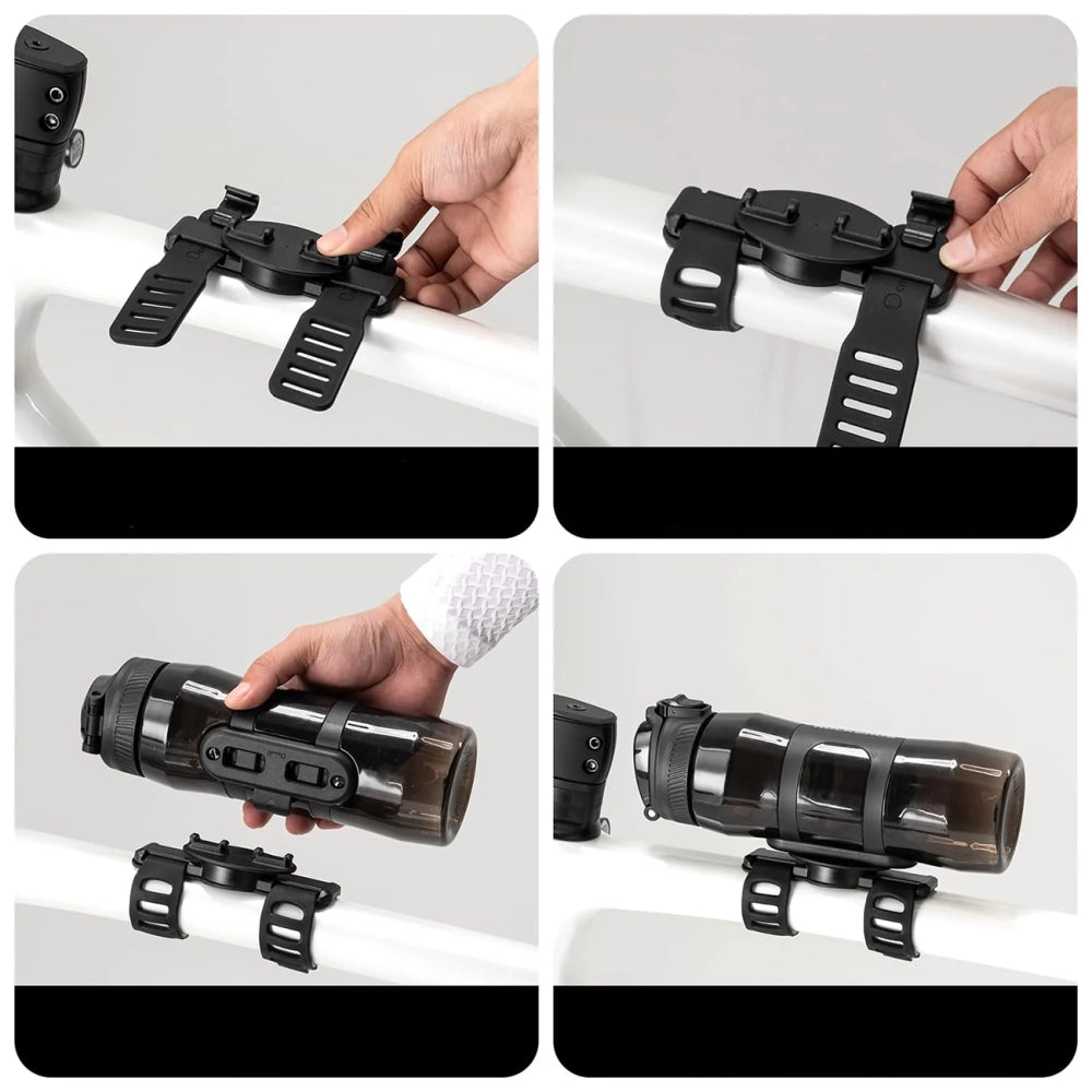 Rockbros S550H-1 700 ml Thermal Bottle with Magnetic Holder and Mounting Strap - Black