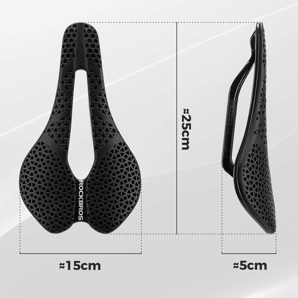 Rockbros LF0214 Anatomical 3D Waterproof Bicycle Saddle - Black