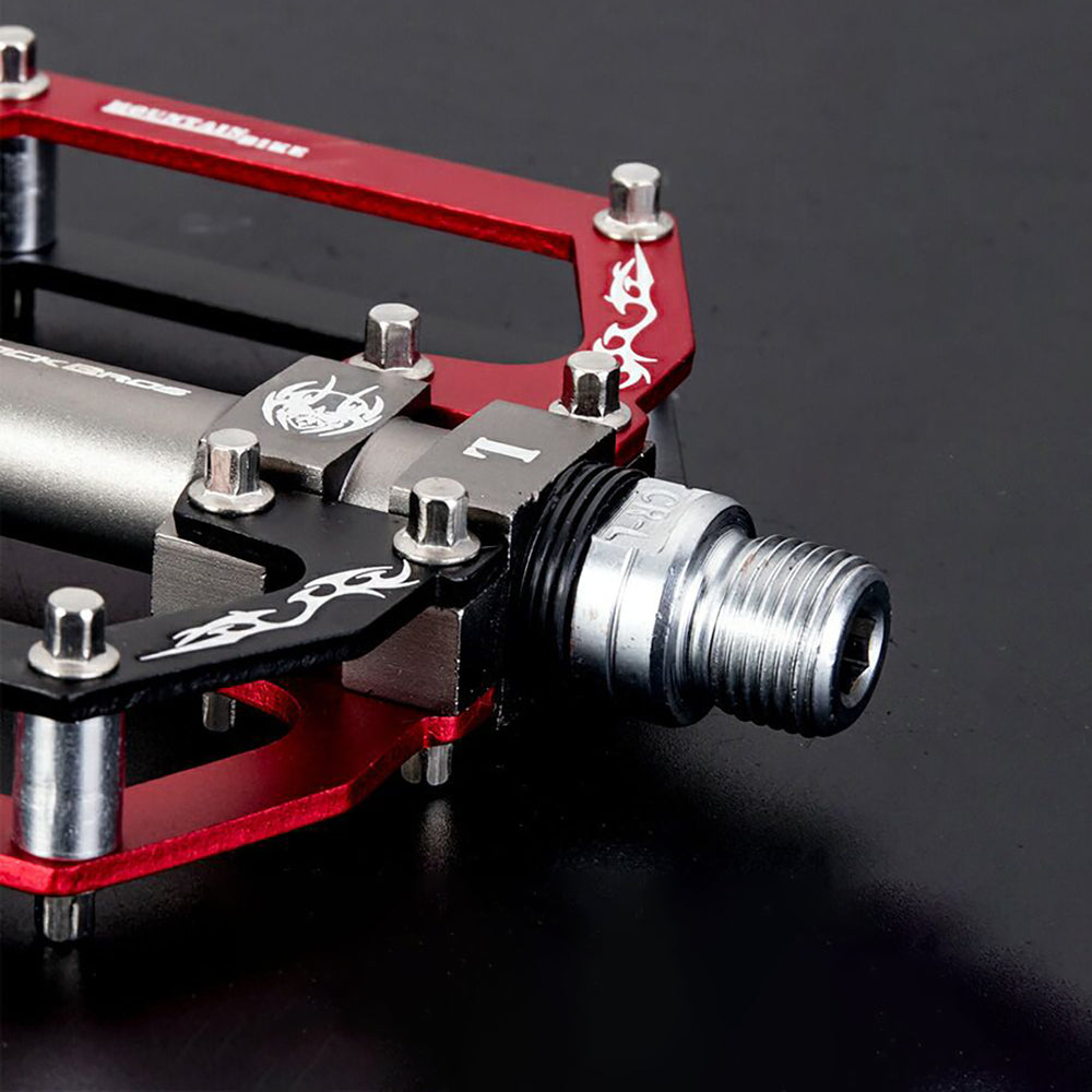 Rockbros 2010-12SBKR Aluminum Bicycle Pedals with Sealed Bearings - Black and Red