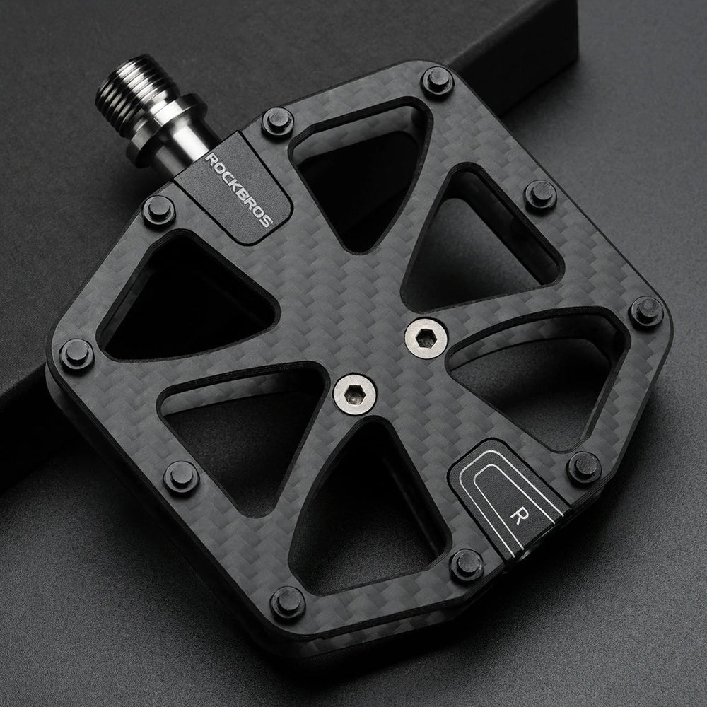 Rockbros C525 Carbon Fiber Platform Bike Pedals - Black
