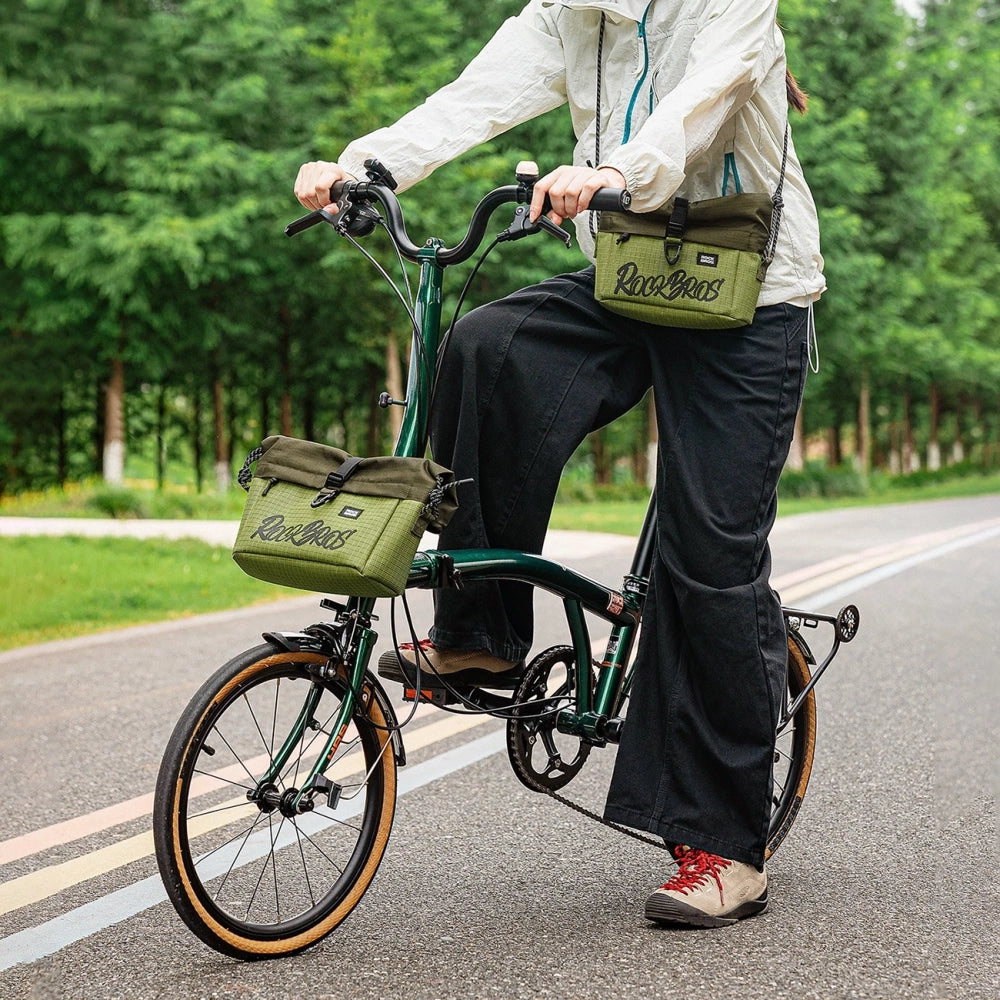 Rockbros W020-1 Foldable Handlebar Bicycle Bag - Green