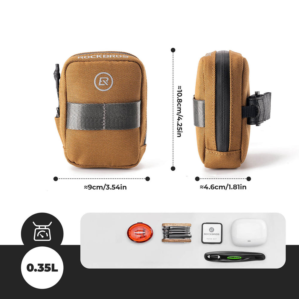 Rockbros F006 bicycle saddle bag 0.35 l - brown