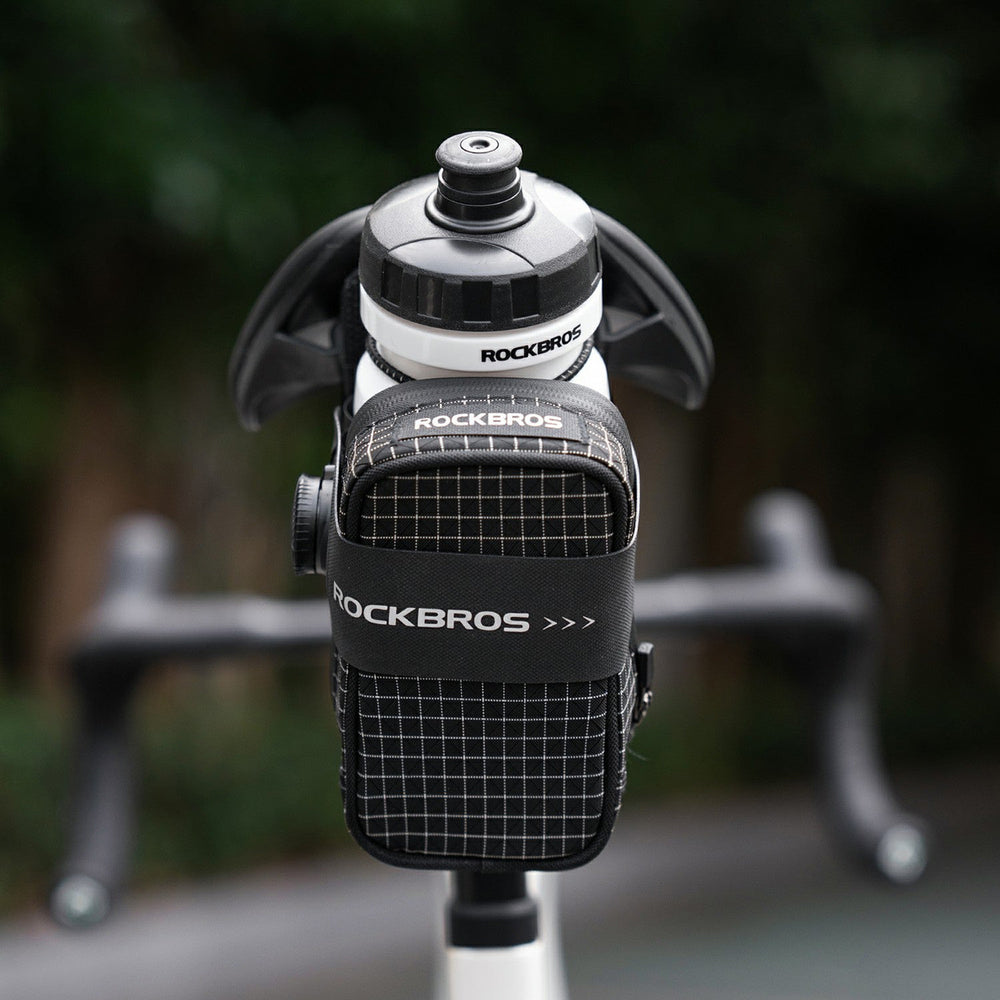Rockbros P010 multifunktionel sadelpose med flaskeholder - sort