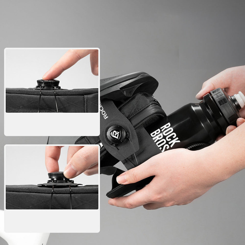 Rockbros P010 multifunktionel sadelpose med flaskeholder - sort