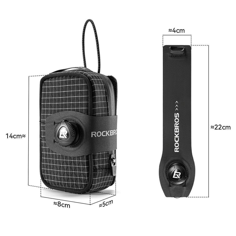 Rockbros P010 multifunktionel sadelpose med flaskeholder - sort