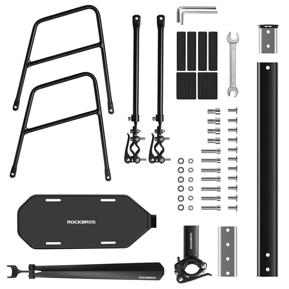 Rockbros RBHJ-1 Black Diamond Bike Rack with Mudguard and Quick Mount for 26-29" Mountain Bikes - Black