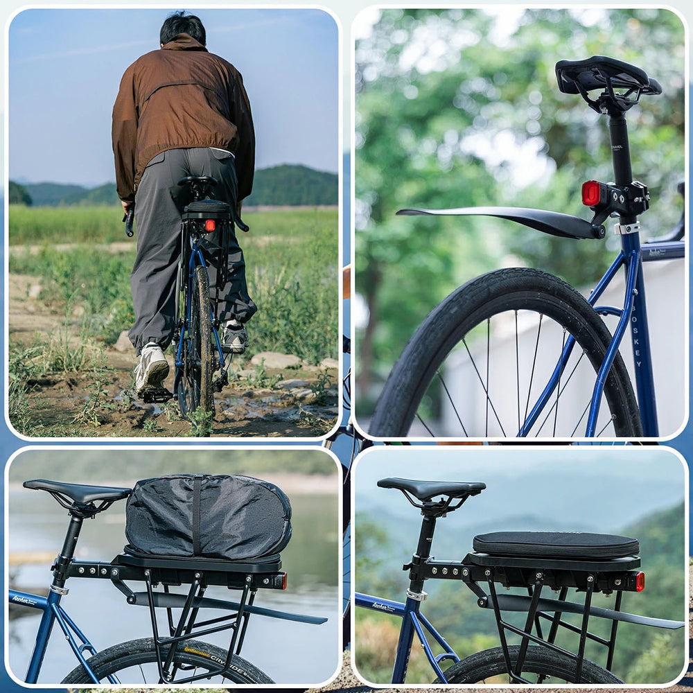 Rockbros RBHJ-1 Black Diamond Bike Rack with Mudguard and Quick Mount for 26-29" Mountain Bikes - Black