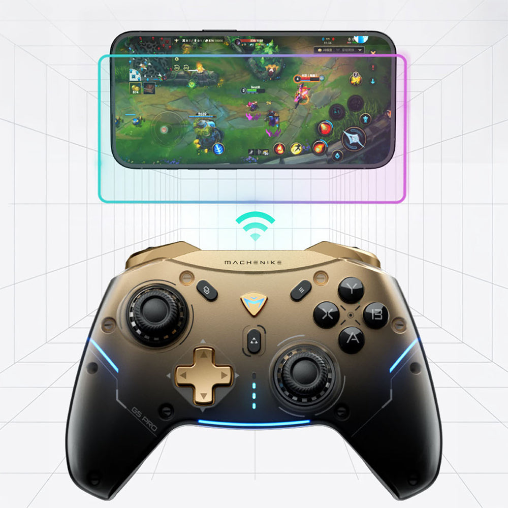 Machenike G5Pro Flagship Wireless Game Controller med Gyro opladning Station og knap kortlægning - sort og guld