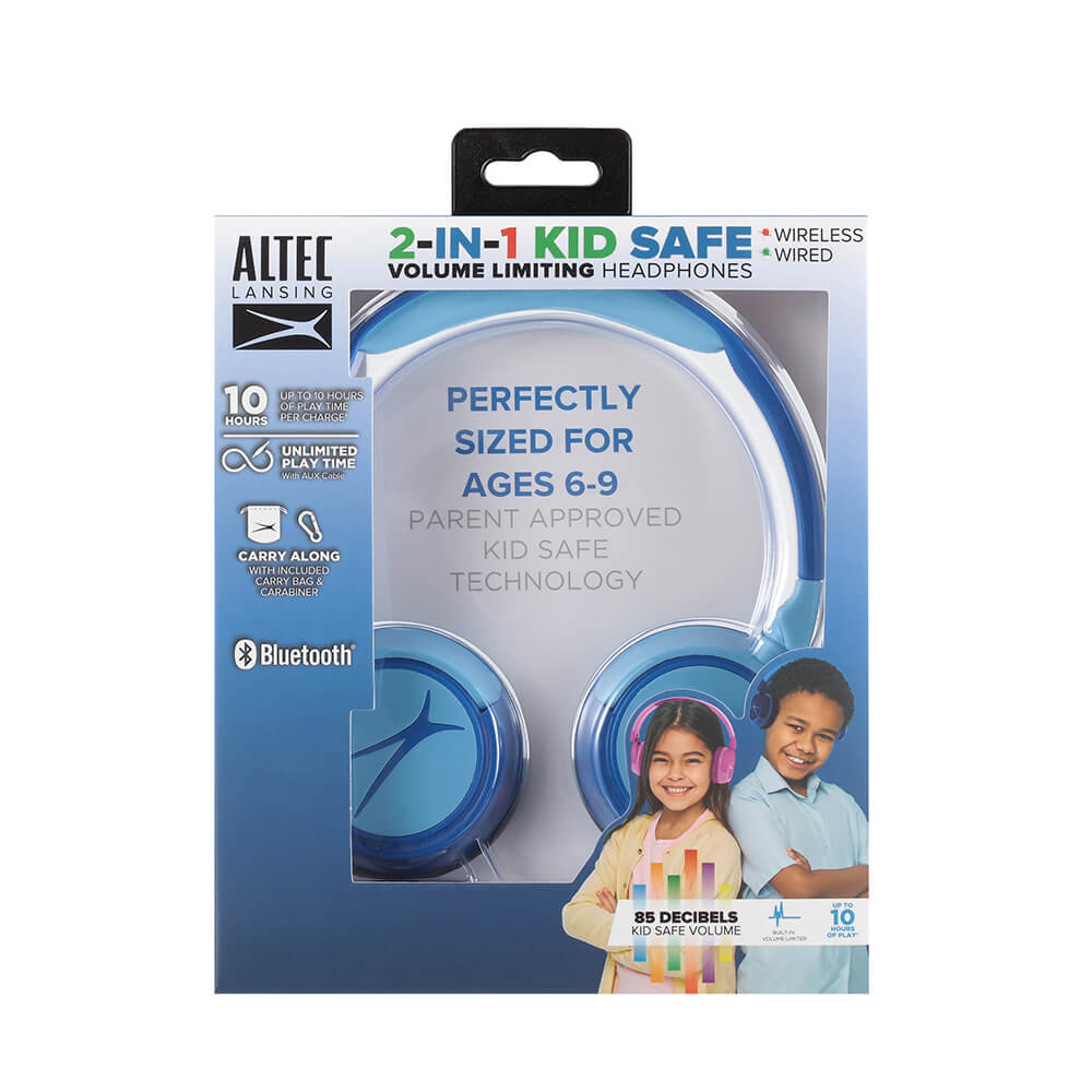 Altec Lansing Kids Headphone Wireless 2in1 On Ear Blue