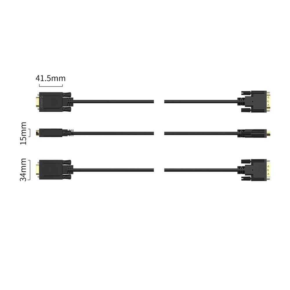 Orico XD-DITV cable DVI 24+1 VGA Full HD adapter 5 m - black