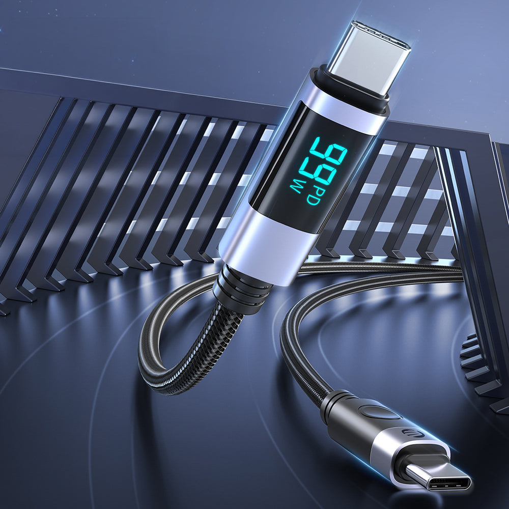 Orico LDC2C USB-C - USB-C PD 100 W Cable with LED Display 480 Mb/s 2 m - 2 pcs - Black