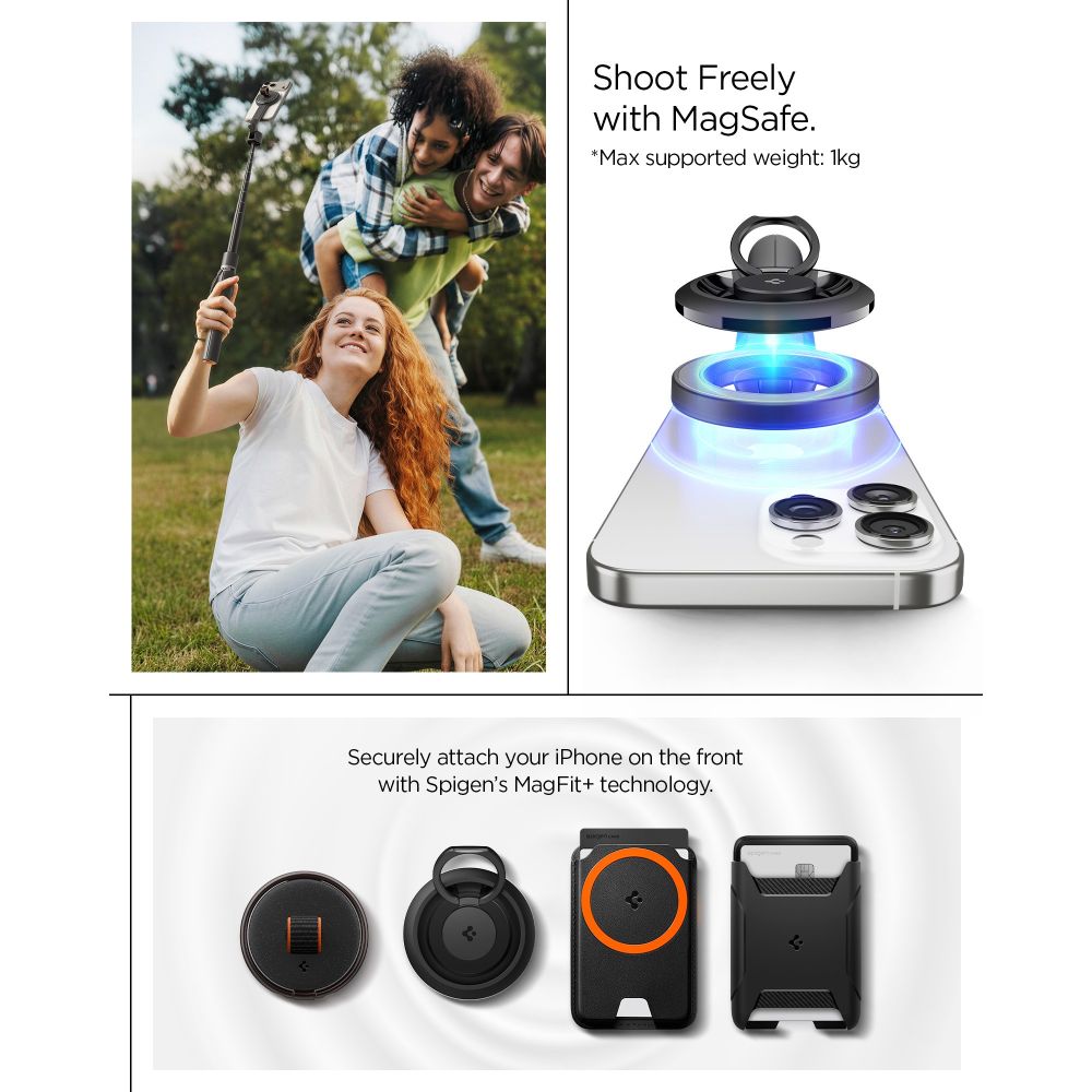 Spigen S582W Bluetooth Selfie Stick - Black