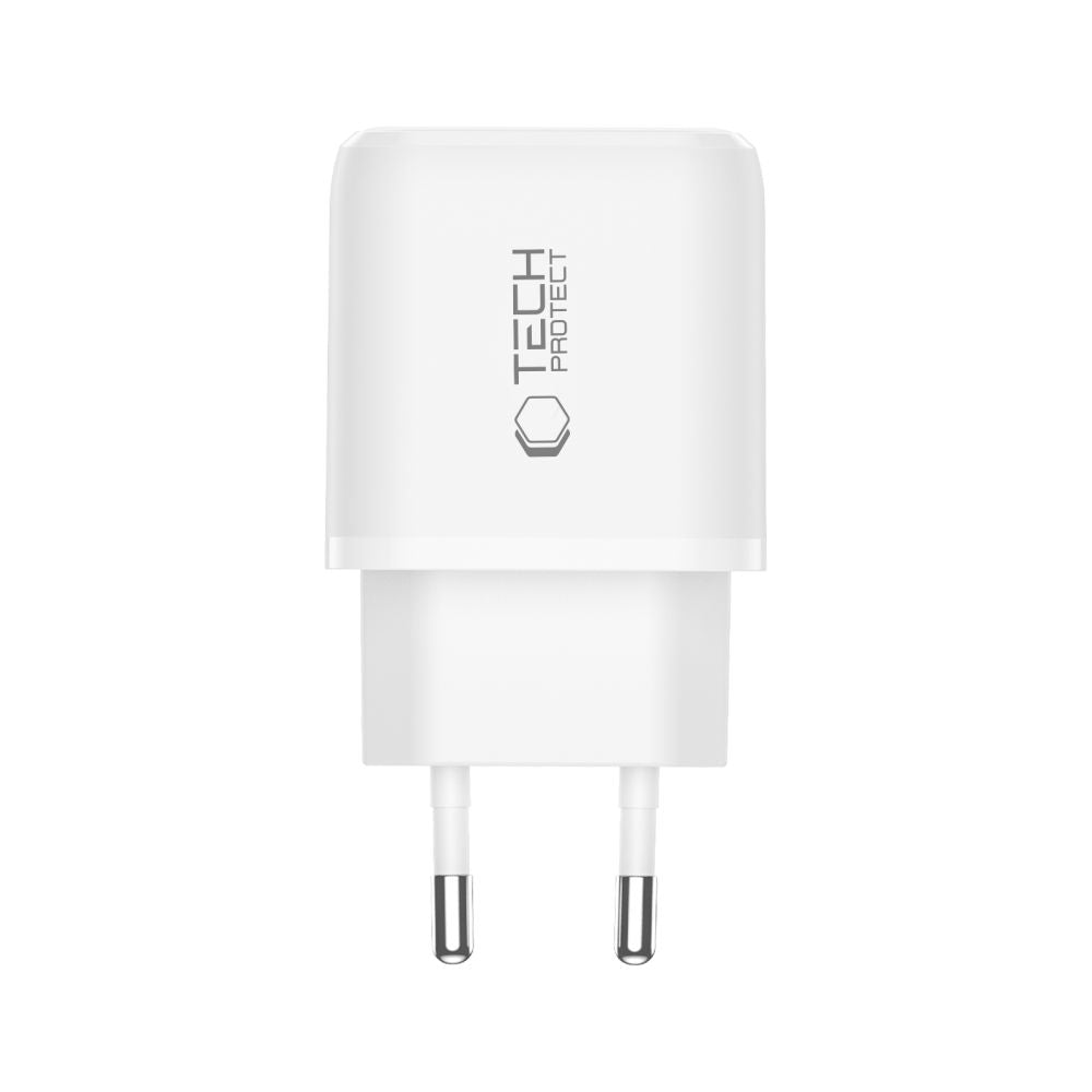 Tech-Protect NCA65W-GAN 2-Port PD 65W / QC3.0 2-Port Wall Charger - White