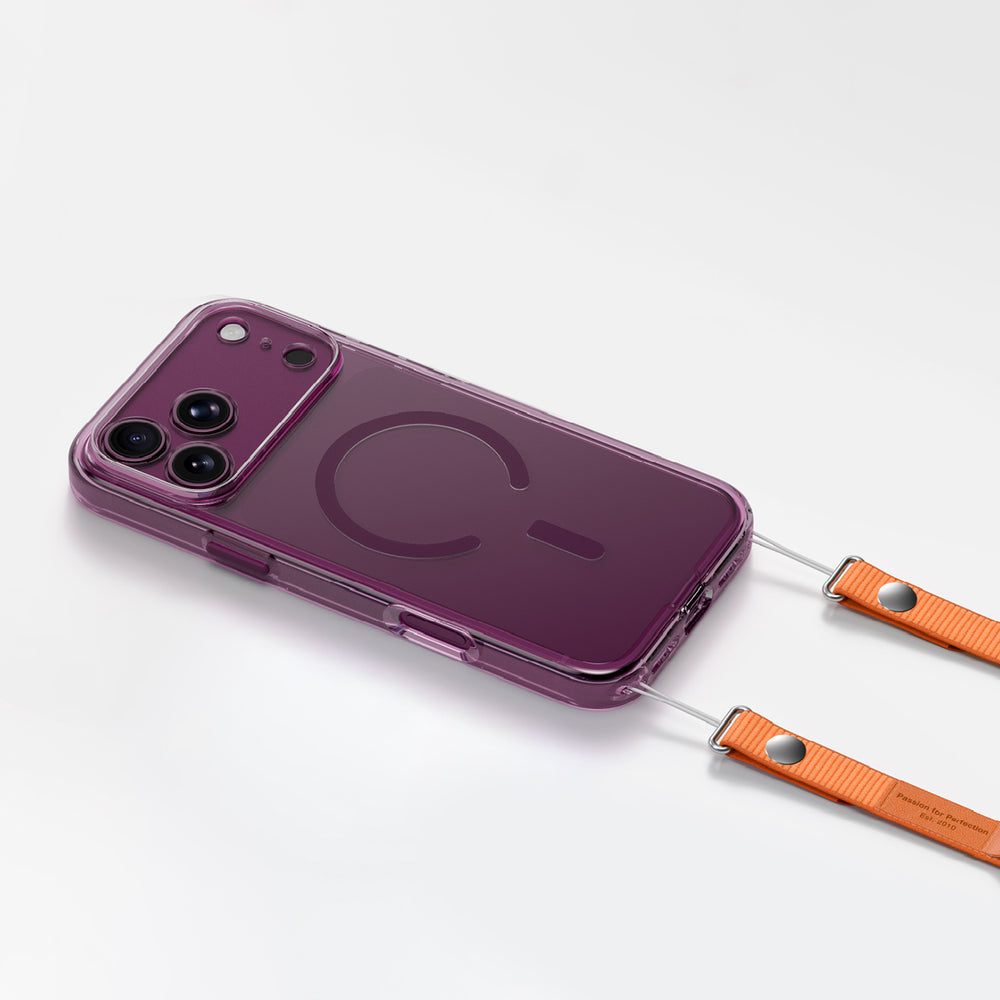 AmazingThing Minimal Mag Lens Case til iPhone 18 Pro Max med kameraomslag og Lanyard Mount Kompatibel med MagSafe - Purple