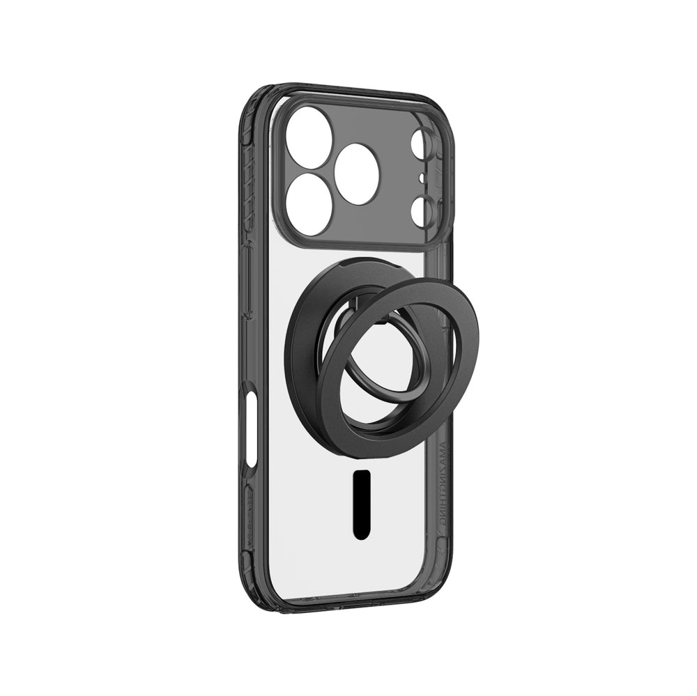 AmazingThing Titan Pro Lens Ring Set Case til iPhone 18 Pro Max med kameraomslag og magnetisk ring kompatibel med MagSafe - sort