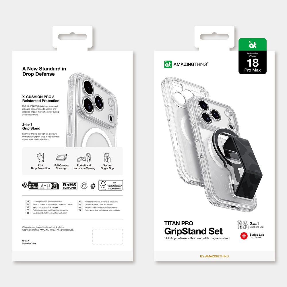 AmazingThing Titan Pro Lens Stand Set til iPhone 18 Pro Max med Magnetisk Holder og Stand, Kompatibel med MagSafe - Transparent