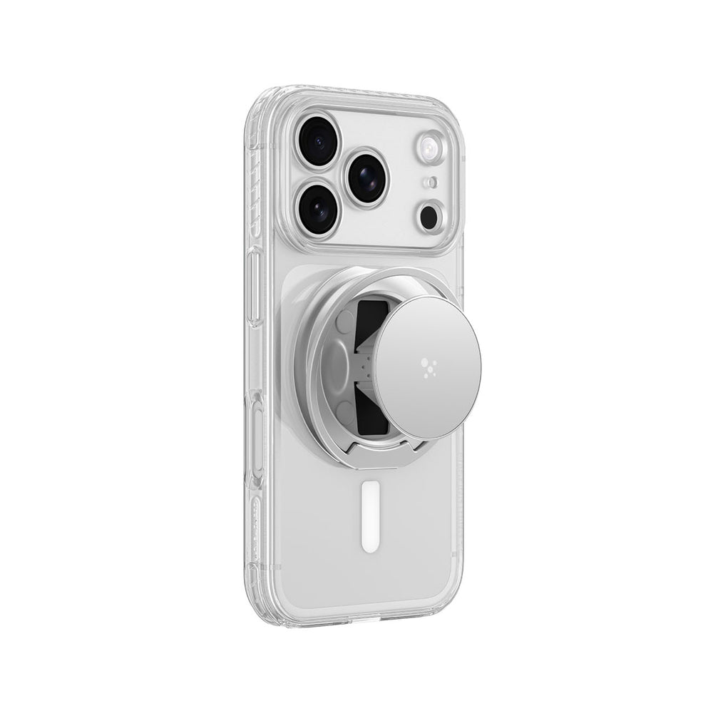 AmazingThing Titan Pro Pop Lens Case til iPhone 18 Pro med kameraomslag, greb og stativ, MagSafe-kompatibel - klar/hvid