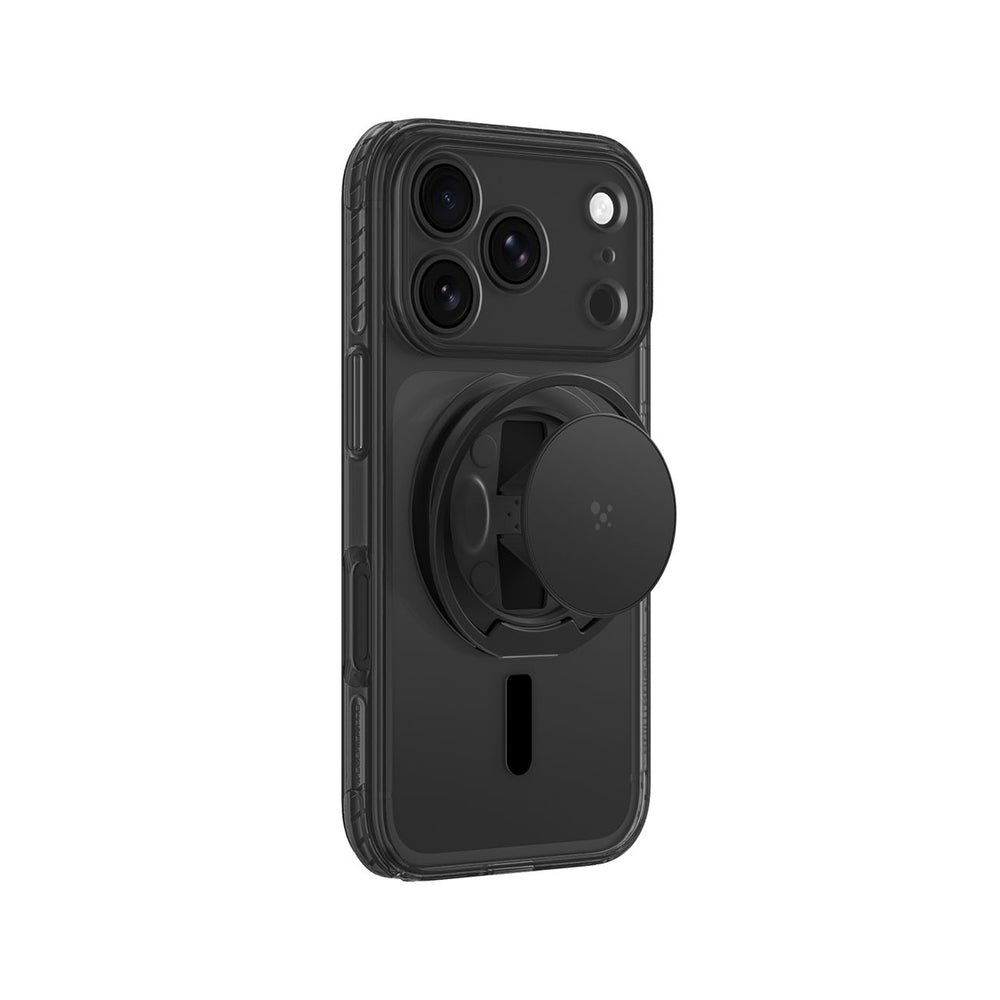 AmazingThing Titan Pro Pop Lens Case til iPhone 18 Pro med kameraomslag, greb og stativ, MagSafe-kompatibel - klar/sort