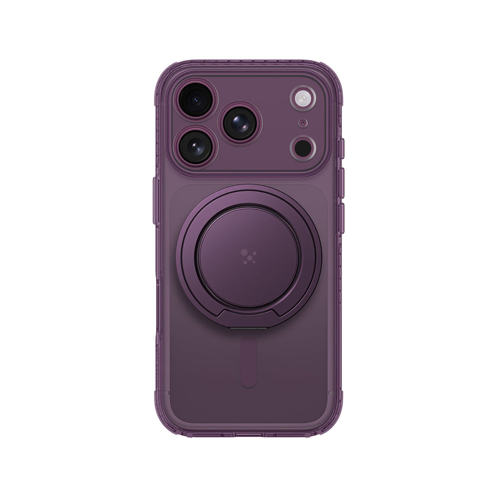 AmazingThing Titan Pro Pop Lens Case til iPhone 18 Pro med kameraomslag, greb og stativ, MagSafe-kompatibel - Clear/Purple