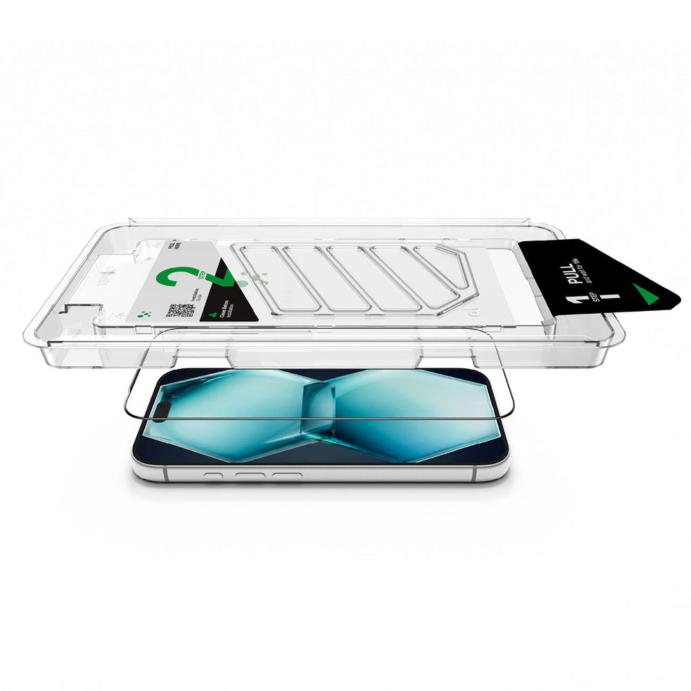 AmazingThing Titan + Care Full Glass hærdet glas til iPhone 18 Pro med monteringsramme