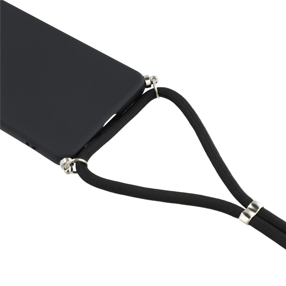 Samsung Galaxy A57 5G-foder med fiberforing og crossbody-rem - sort