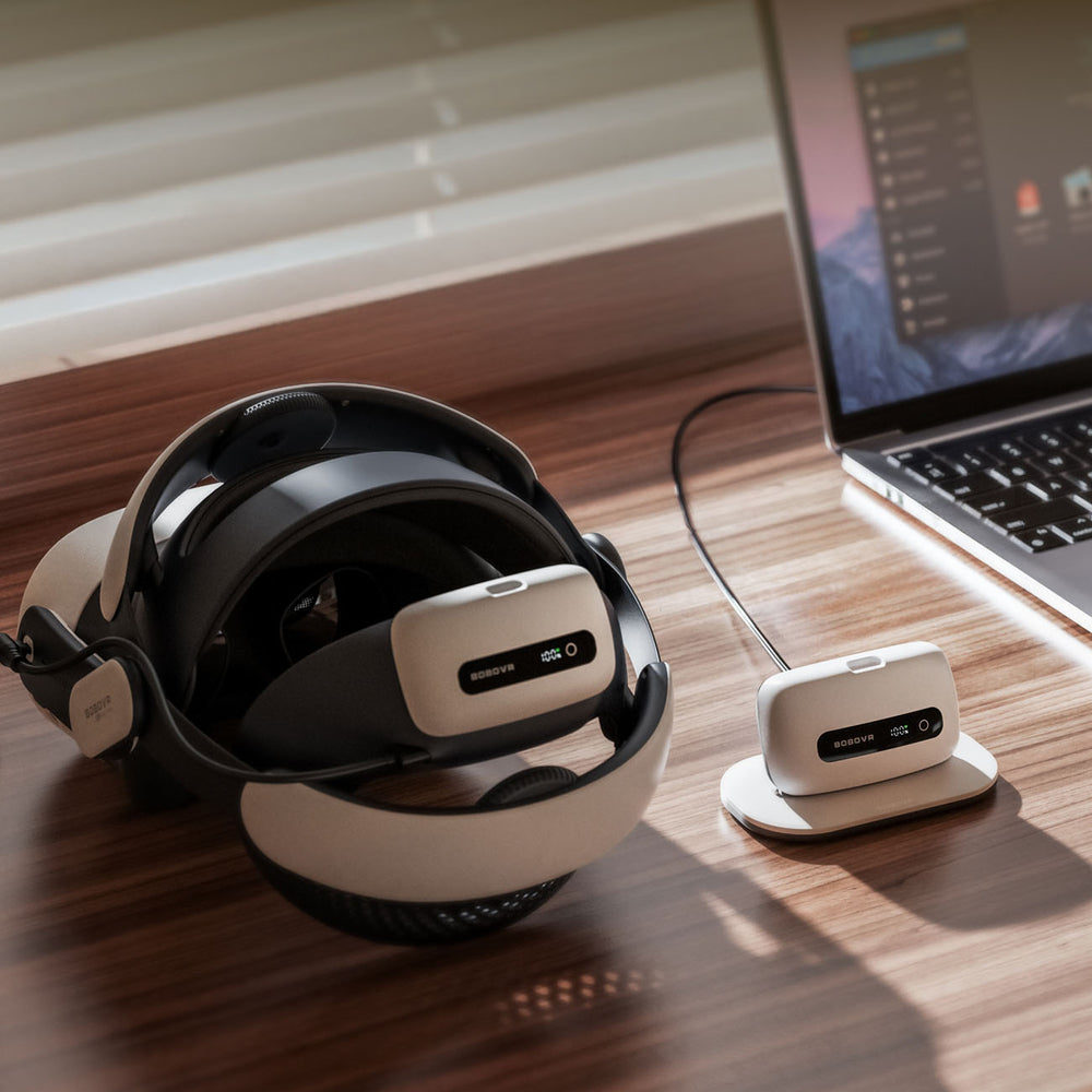 BoboVR BM60-2 6500 mAh Battery for BoboVR M3 Pro+ and BoboVR M3 2 pcs. with Charging Station - White