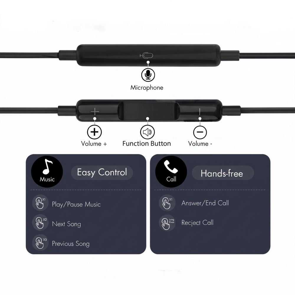 Tech-Protect Ultraboost Core G3 Mini Jack Wired Headphones - Black