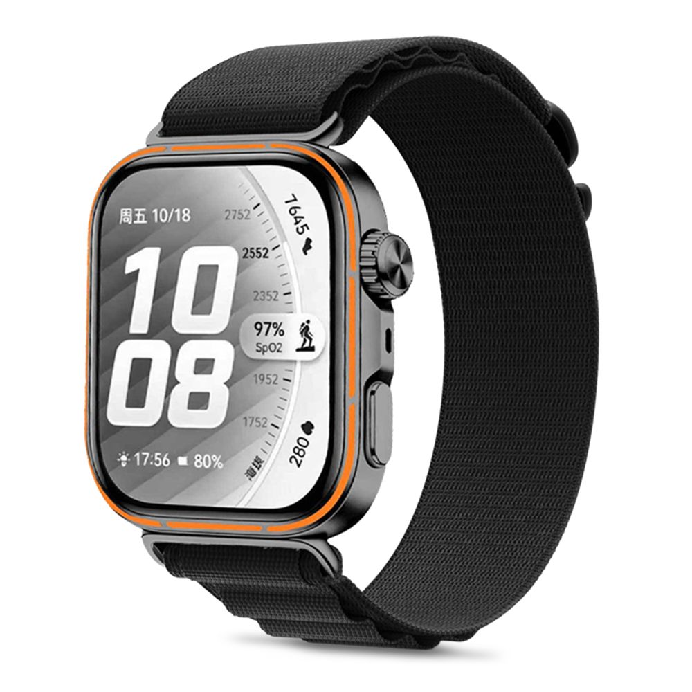 Tech-Protect Nylon Pro Strap for Huawei Watch Fit 3 / 4 / 4 Pro / 5 / 5 Pro - Black