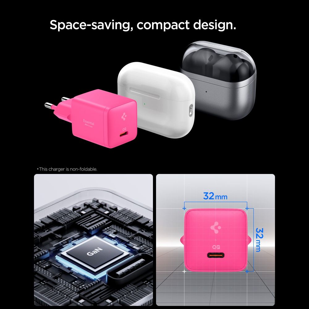 Spigen Essential EE301EU 1-Port 30W Wall Charger - Pink