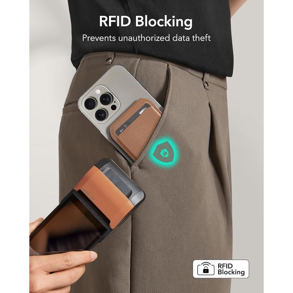 ESR Classic RFID Magnetic Wallet Stand MagSafe for Phone - Brown