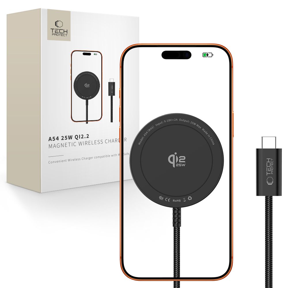 Tech-Protect A54 MagSafe 25W QI2.2 Wireless Charger - Black