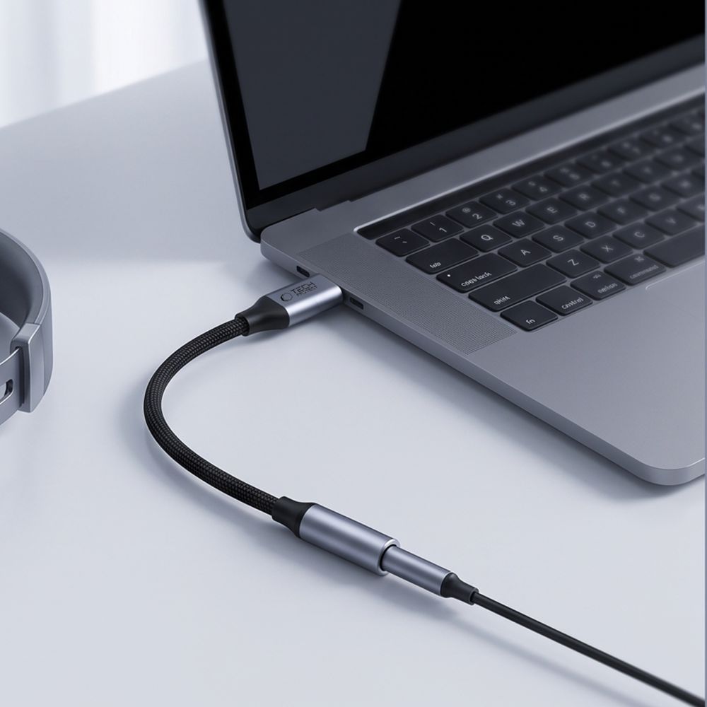Tech-Protect Ultraboost USB-C to Mini Jack 3.5mm DAC adapter - dark gray