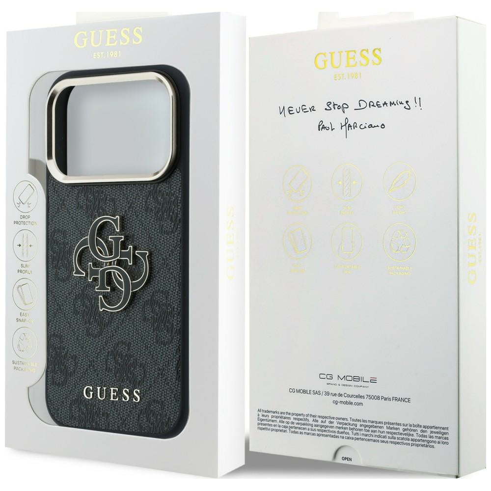 Guess 4G og Big Resin Logo Case til iPhone 17 Pro Max / 18 Pro Max - sort