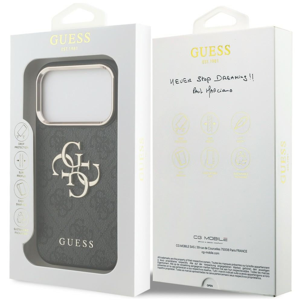 Guess 4G Big 4G Classic Logo Case til iPhone 17 Pro / 18 Pro - sort og guld