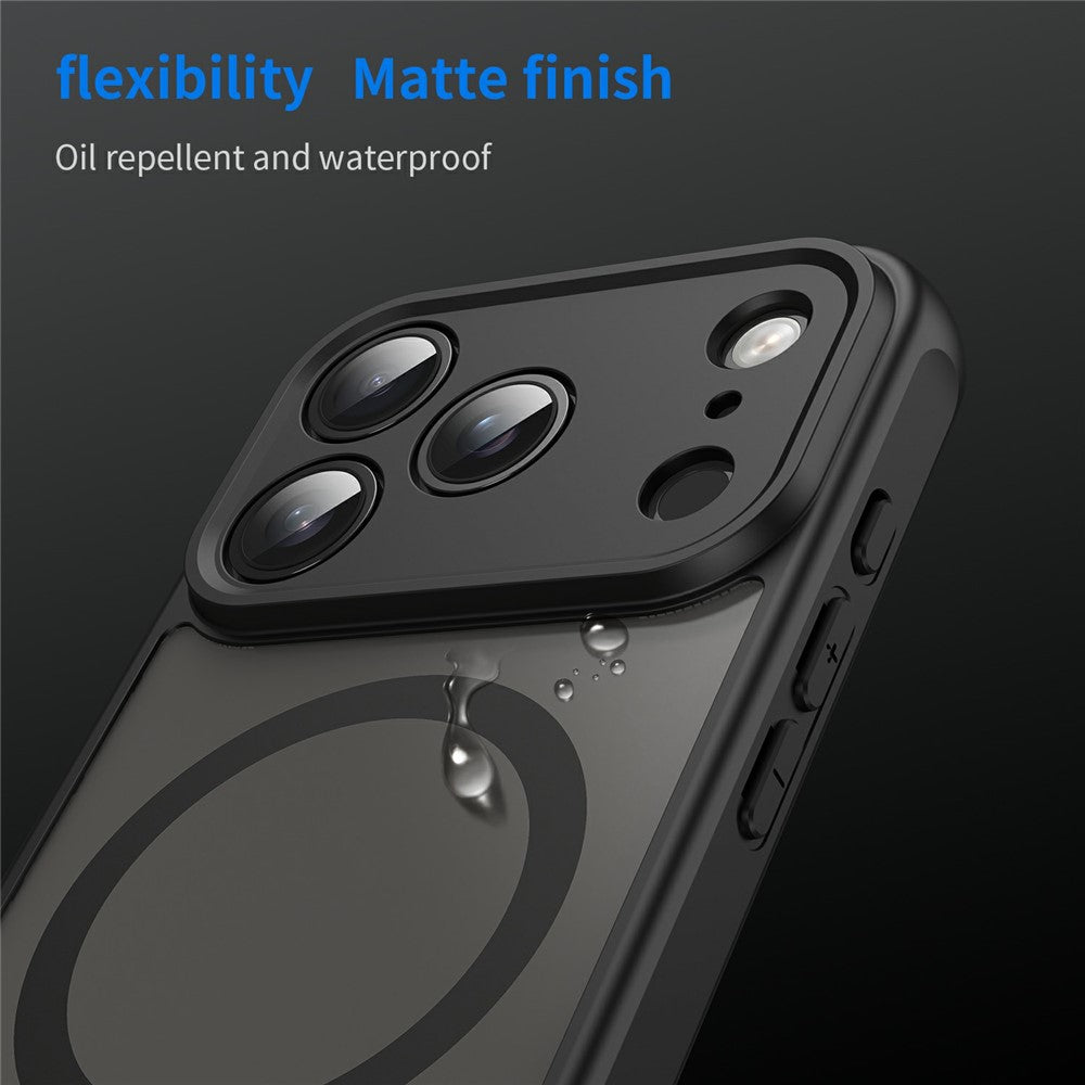 iPhone 18 Pro Max / 17 Pro Max PC TPU Magnetisk Matte Case, Drop-resistent - sort