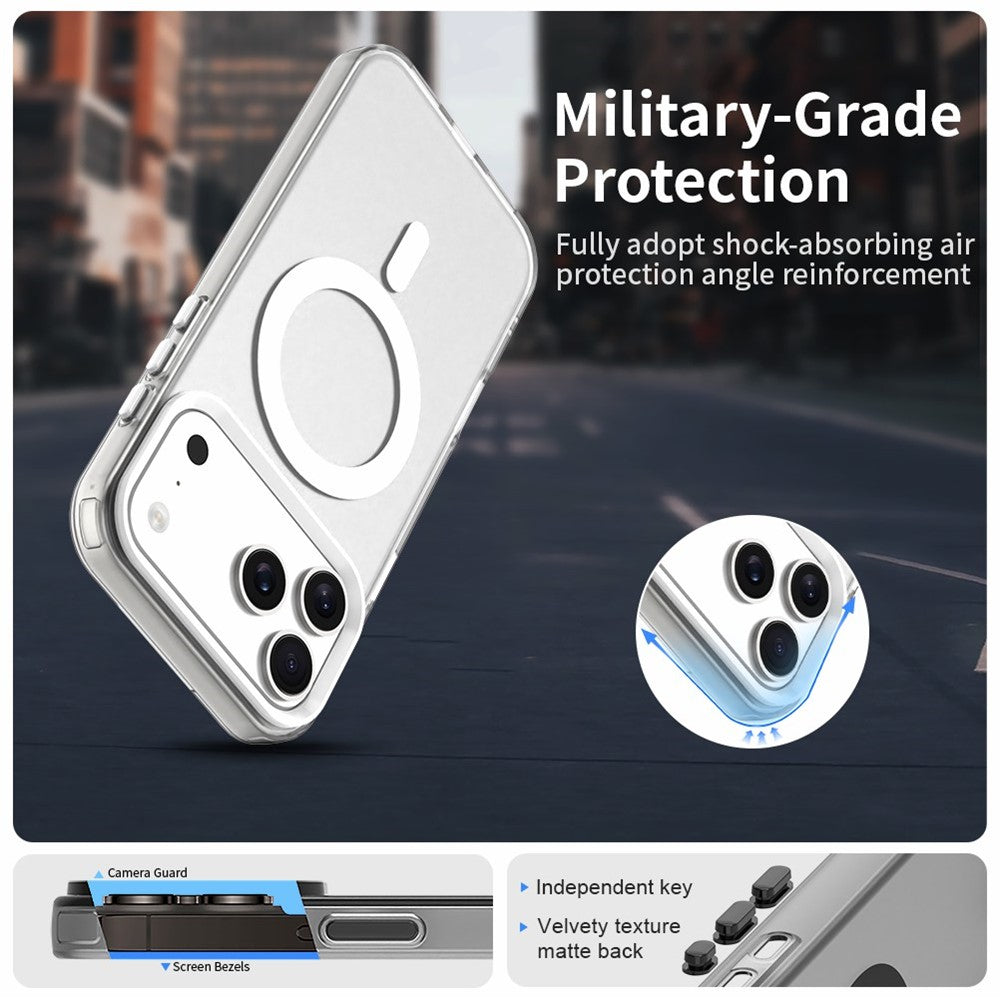 iPhone 18 Pro Max / 17 Pro Max PC PET TPU Hybrid Magnetisk Case - Hvid