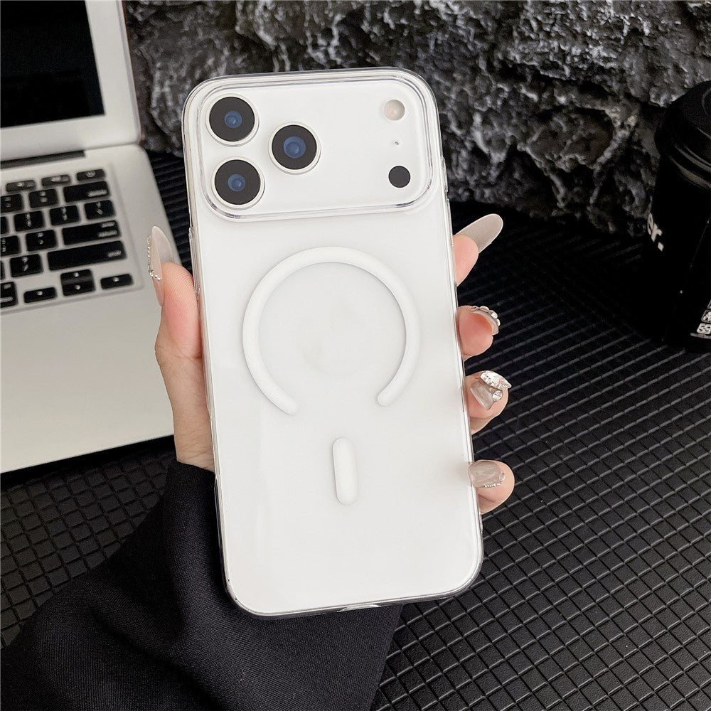 MagSafe Kompatibel iPhone 18 Pro Max / 17 Pro Max PC Case - gennemsigtig hvid