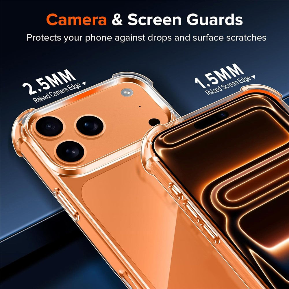 Hybrid Akryl TPU Case iPhone 18 Pro Max / 17 Pro Max med kamerabeskyttelse - gennemsigtig